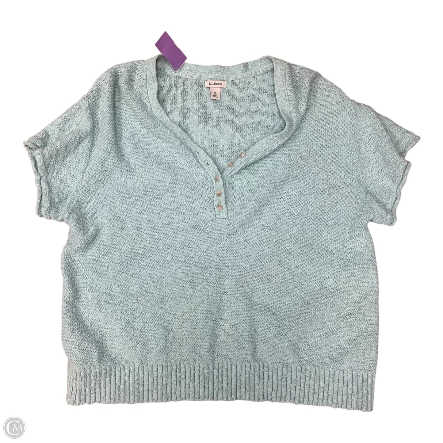 Top Short Sleeve By L.l. Bean In Blue, Size: Petite   Xl