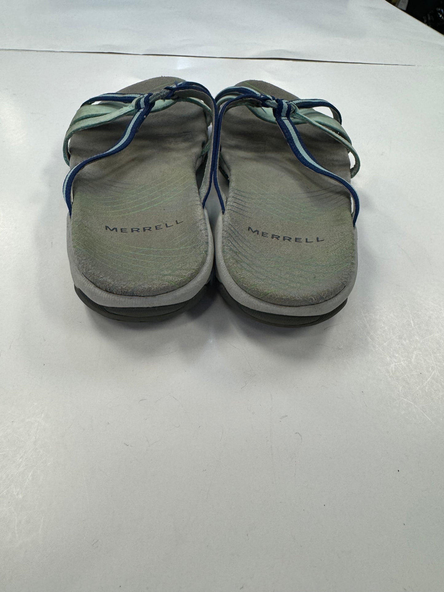 Sandals Flats By Merrell In Blue Green, Size: 7