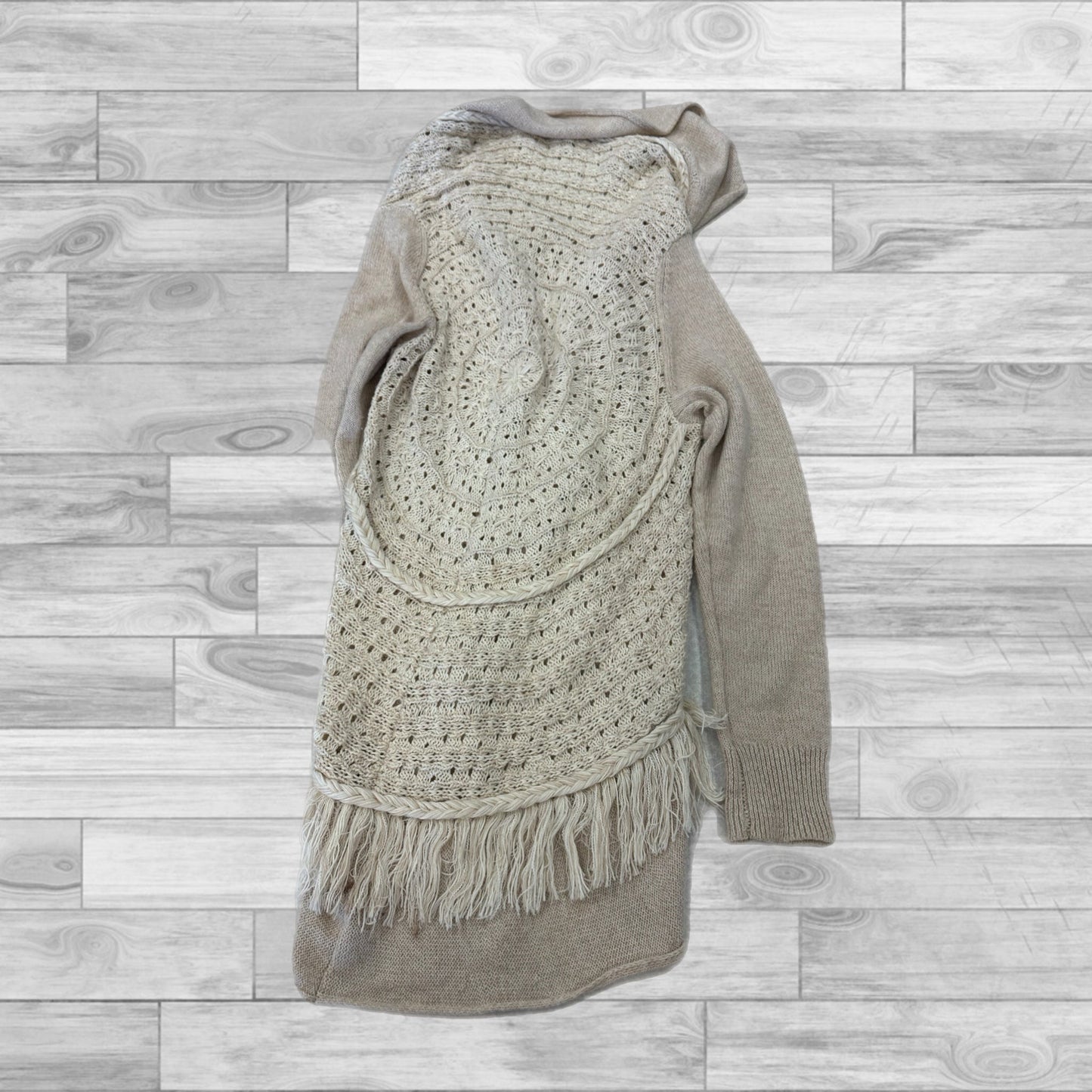 Sweater Cardigan By Knitted And Knotted In Beige, Size: S