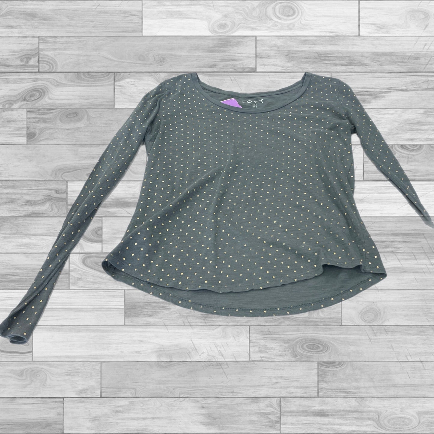 Green Top Long Sleeve Basic Loft, Size Xs