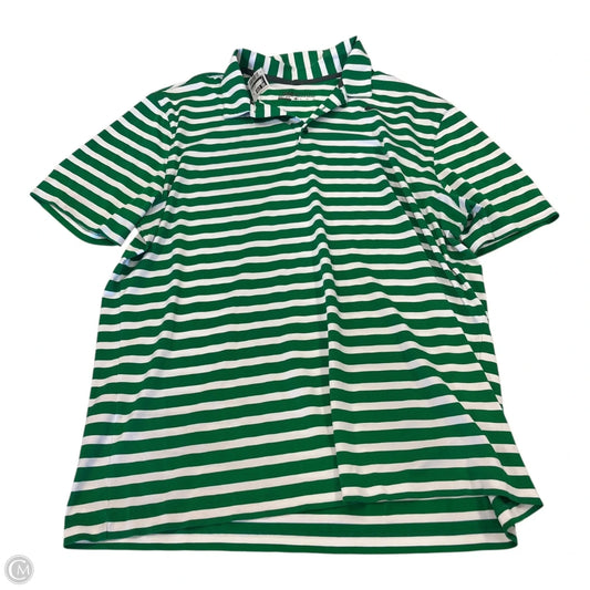 Athletic Top Short Sleeve By Nike In Striped Pattern, Size: Xl