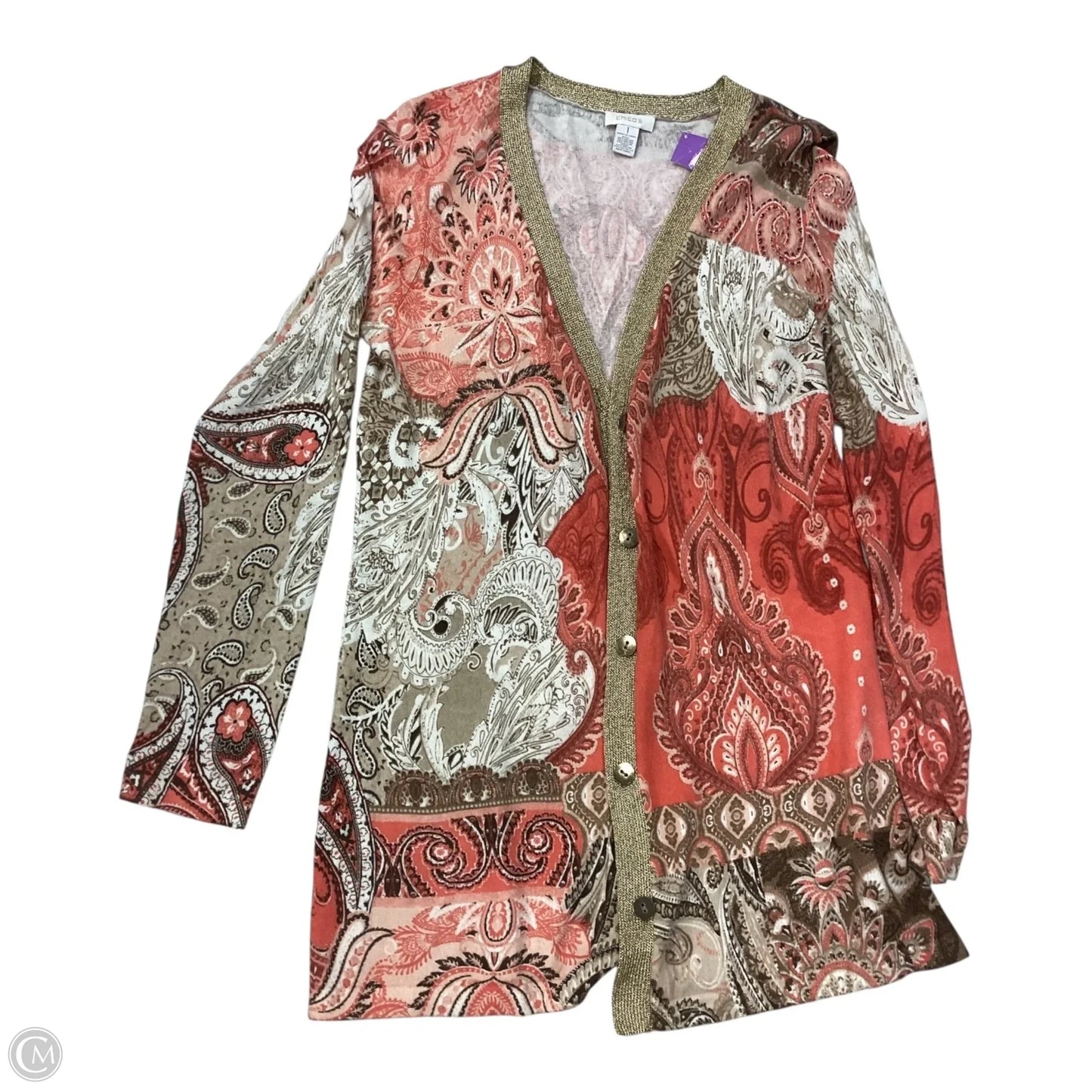 Top Long Sleeve By Chicos In Orange, Size: 1 (M)