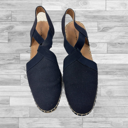 Navy Shoes Flats Lucky Brand, Size 8