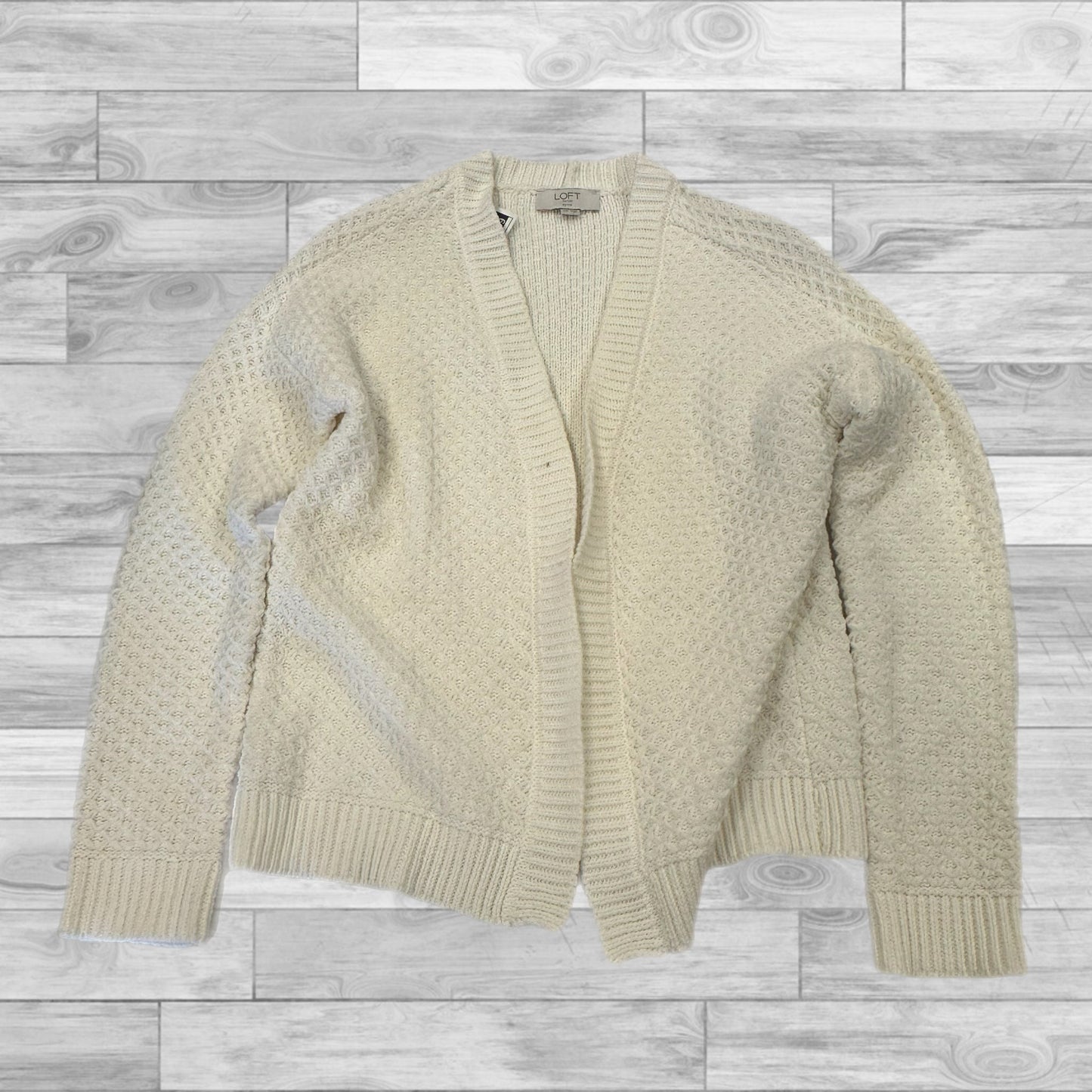 Sweater Cardigan By Loft In Cream, Size: Xsp