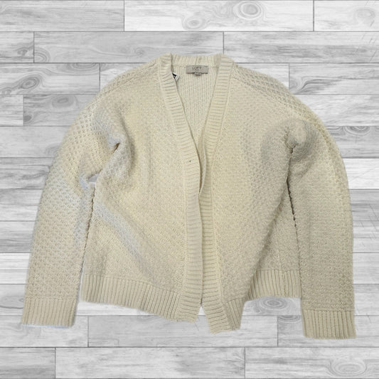 Sweater Cardigan By Loft In Cream, Size: Xsp