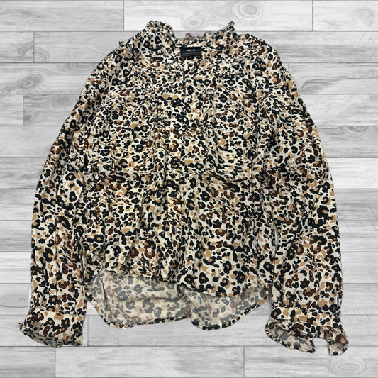 Top Long Sleeve By Maeve In Leopard Print, Size: 2