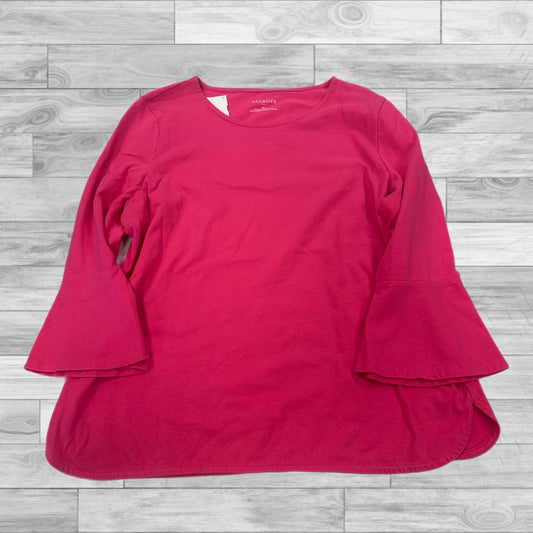 Top 3/4 Sleeve By Talbots In Pink, Size: Xl