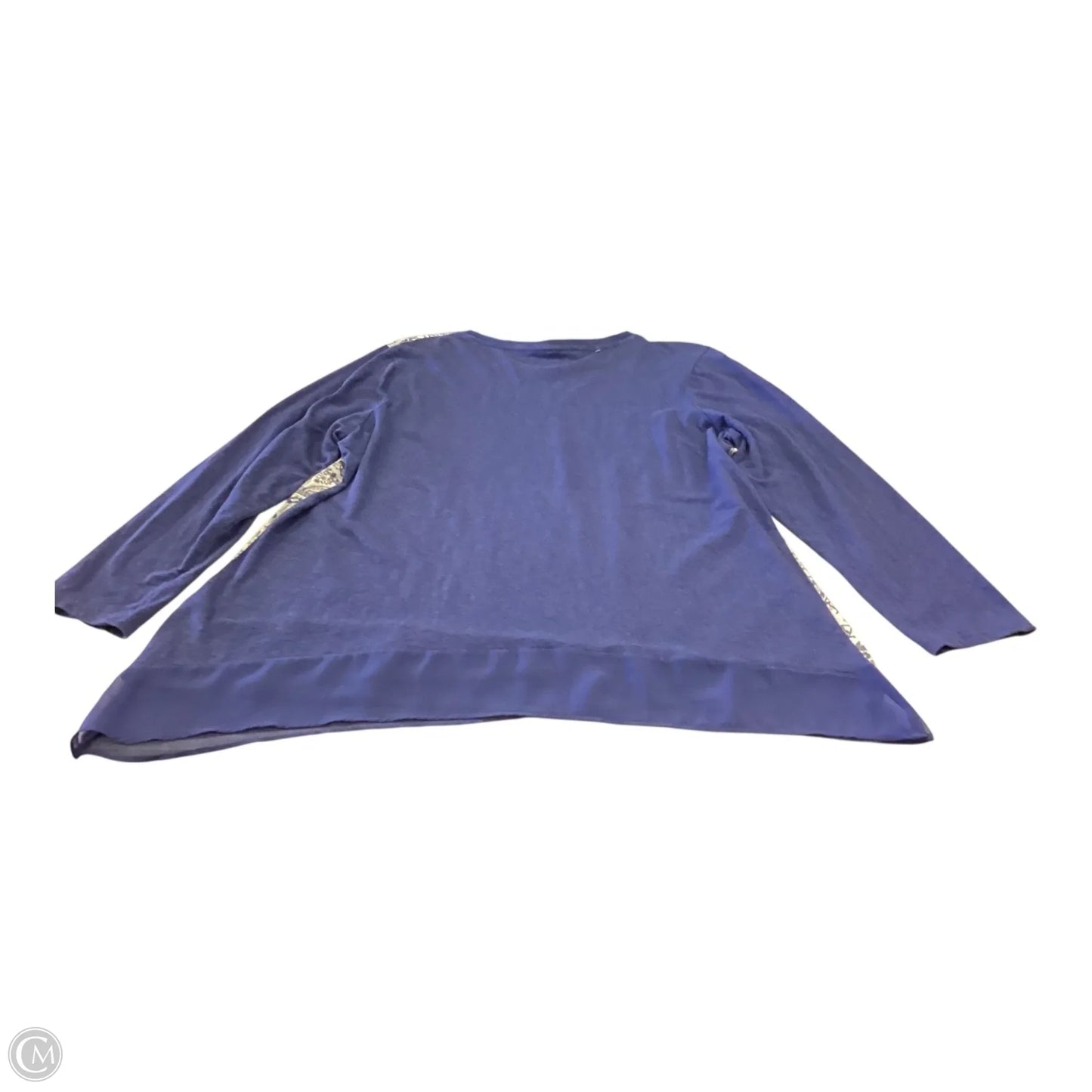 Top Long Sleeve By Chicos In Blue & Grey, Size: Xl