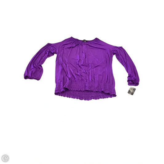 Top Long Sleeve By Inc In Purple, Size: M