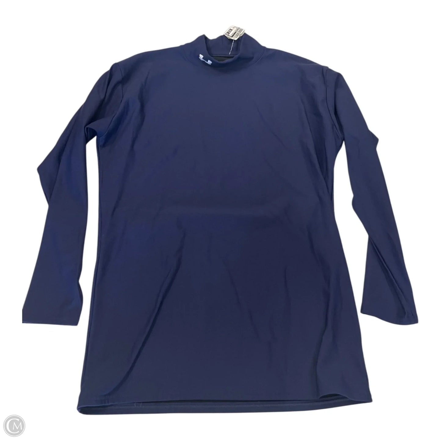 Athletic Top Long Sleeve Crewneck By Under Armour In Navy, Size: Xxl