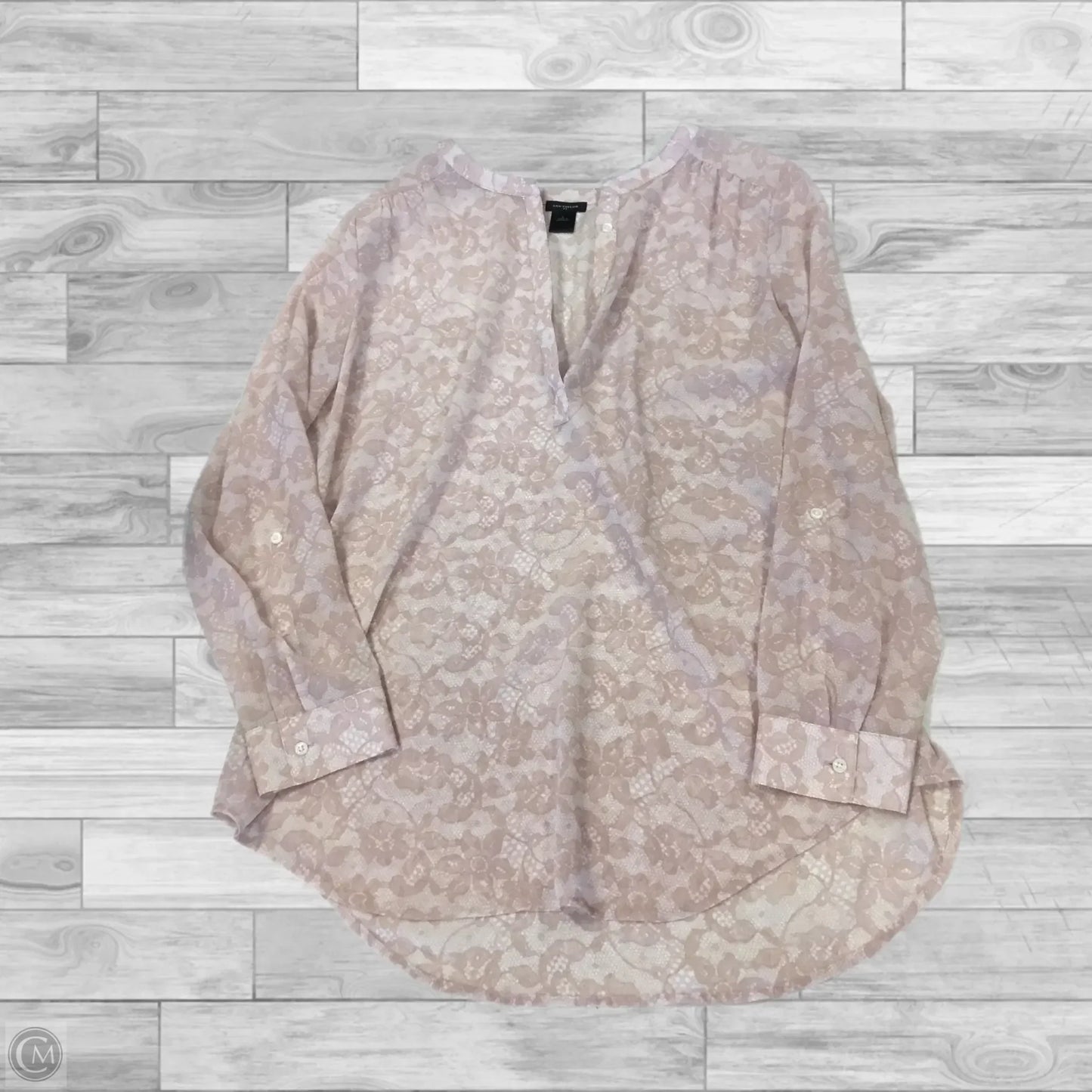 Top Long Sleeve By Ann Taylor In Pink, Size: L