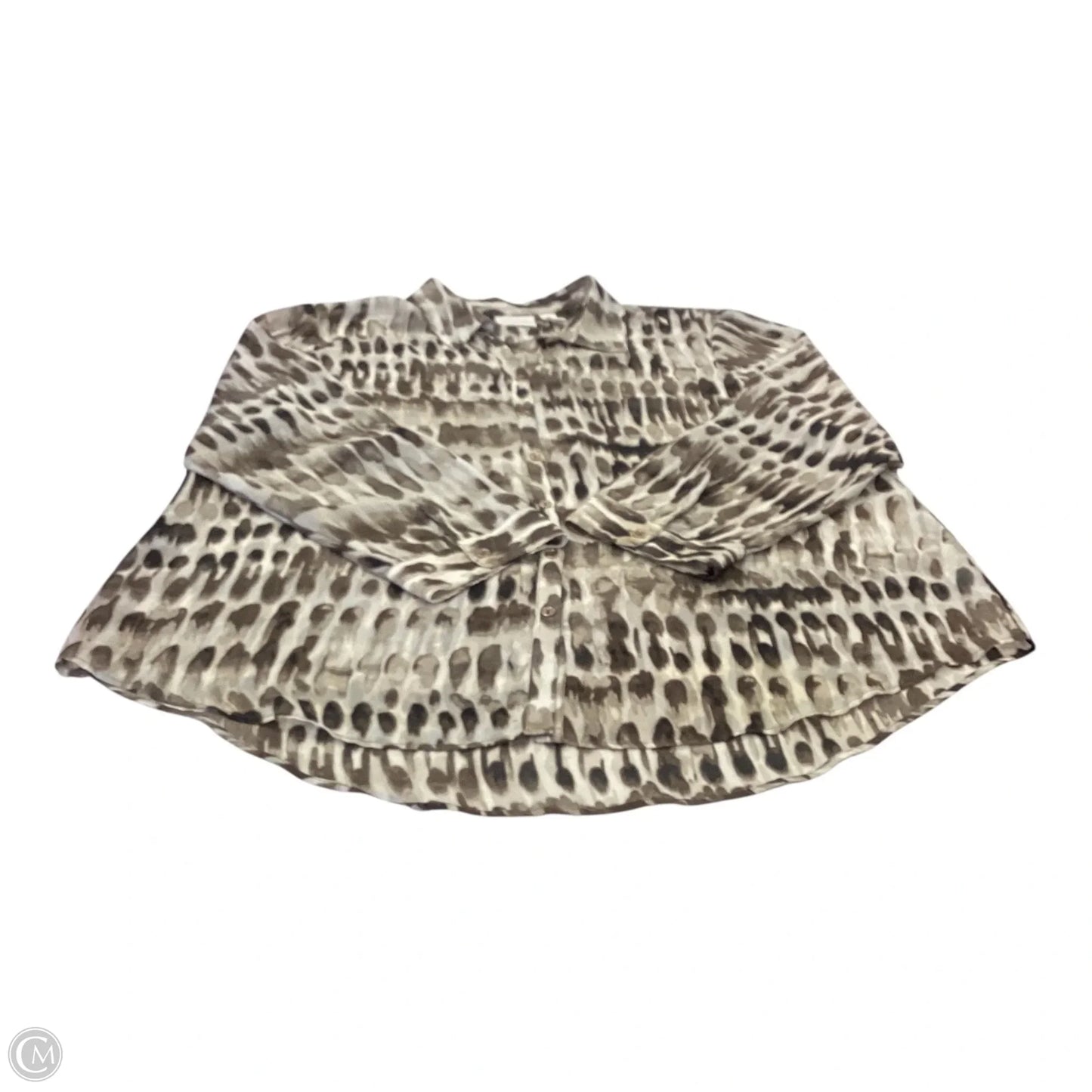 Top Long Sleeve By Chicos In Brown, Size: Xxl