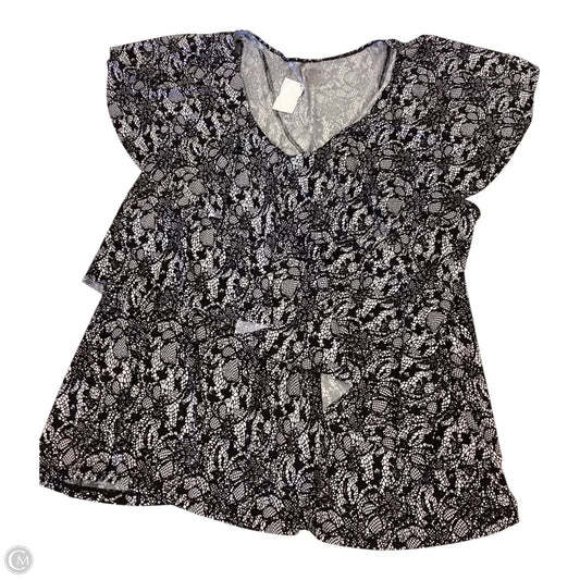 Top Short Sleeve By Lane Bryant In Black, Size: 3x