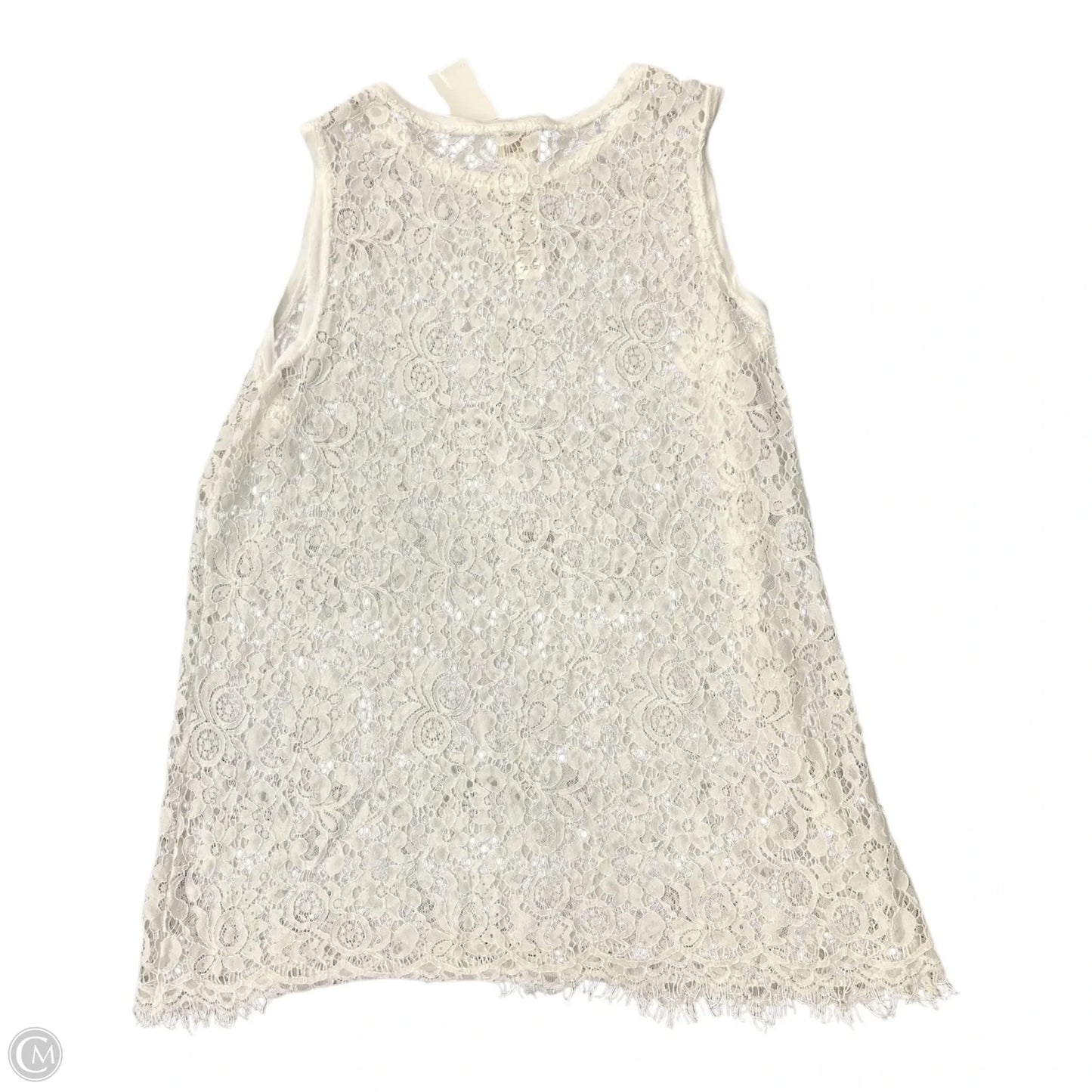 Top Sleeveless By Chicos In White, Size: M