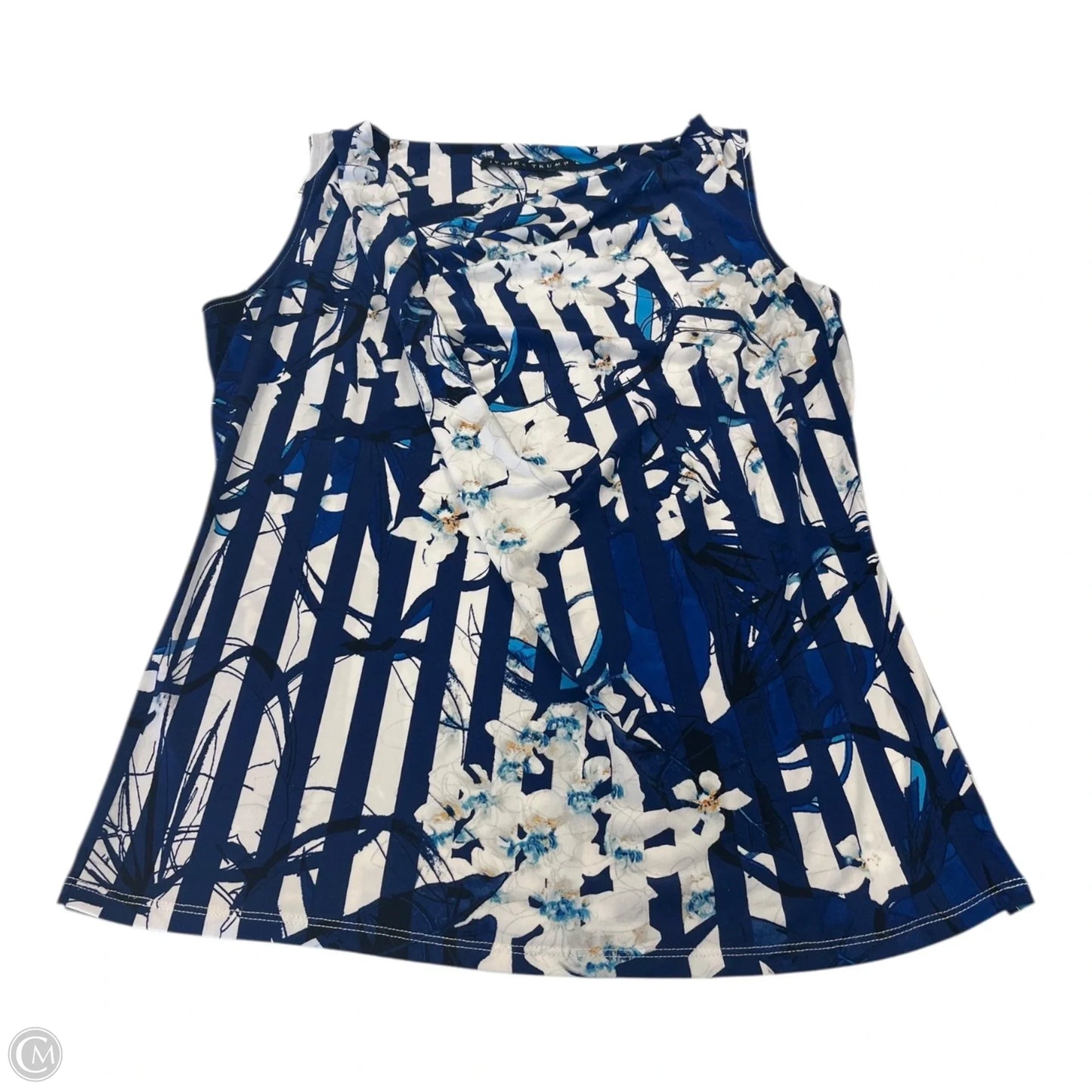 Top Sleeveless By Ivanka Trump In Blue & White, Size: S
