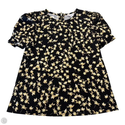 Top Short Sleeve By Liz Claiborne In Black & Yellow, Size: S