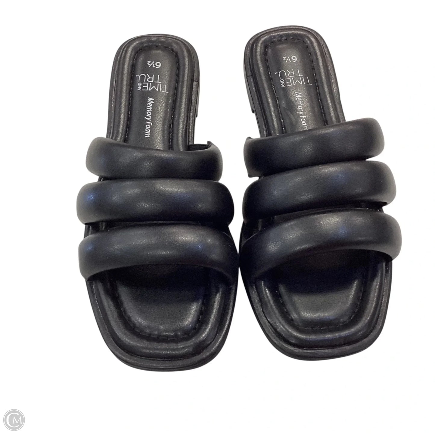 Sandals Flats By Time And Tru In Black, Size: 6.5
