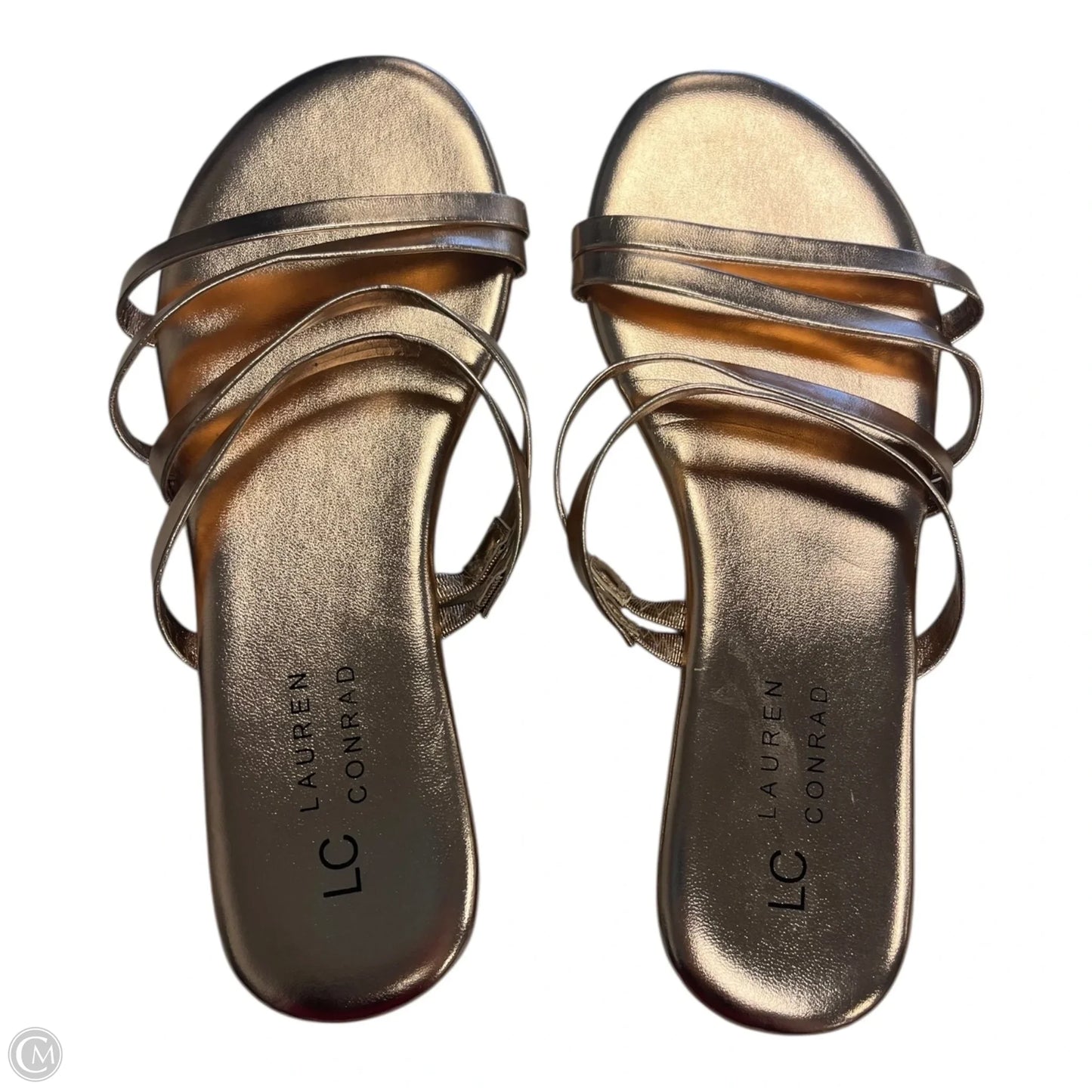 Sandals Flats By Clothes Mentor In Bronze, Size: 6