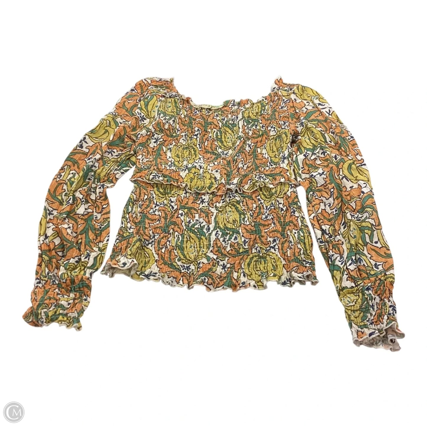 Top Long Sleeve By Anthropologie In Floral Print, Size: M