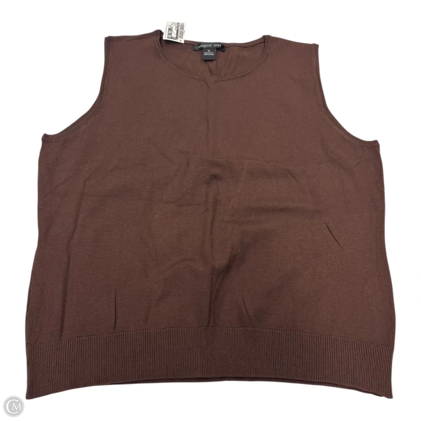 Top Sleeveless By August Silk In Brown, Size: Xl