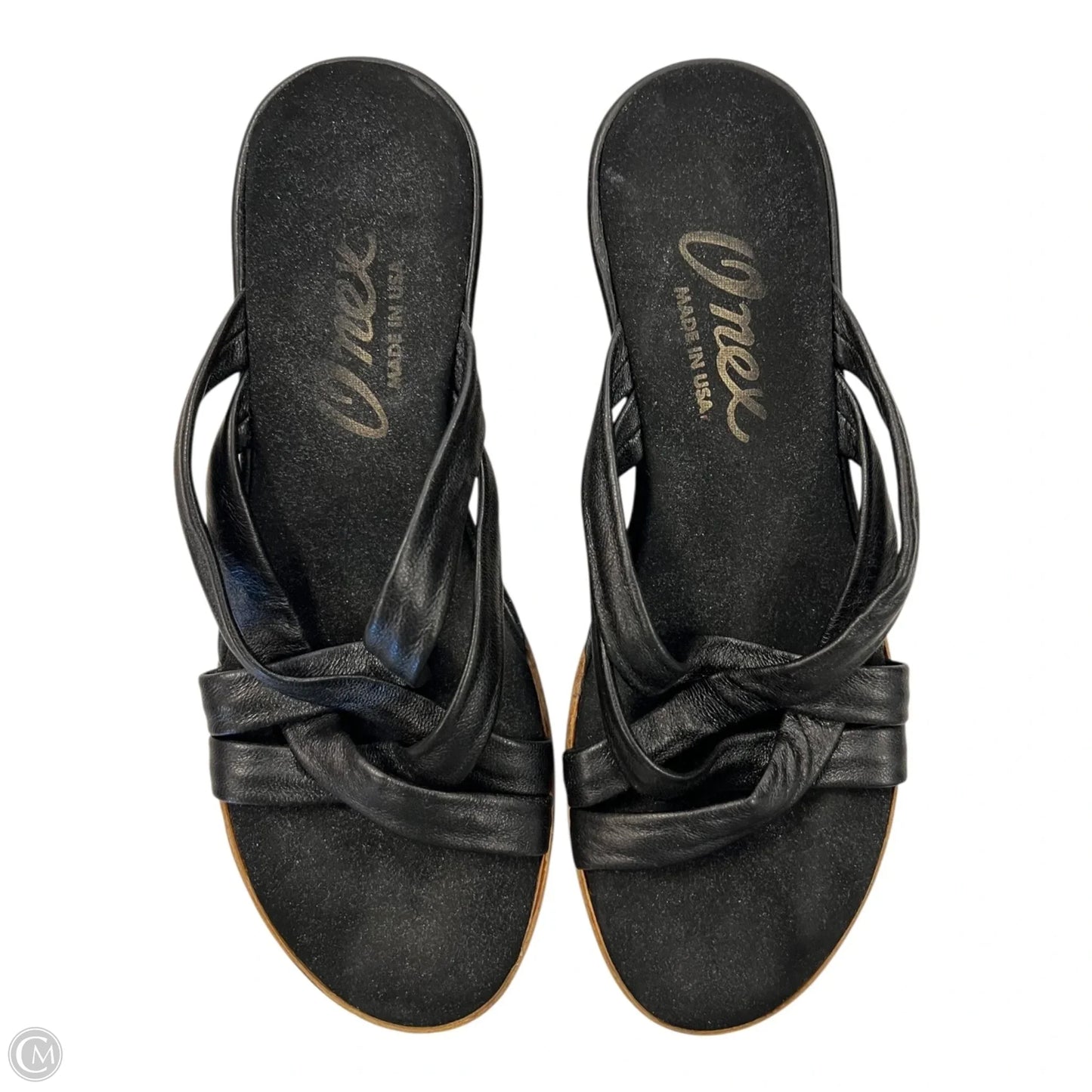 Sandals Heels Block By Clothes Mentor In Black & Tan, Size: 8