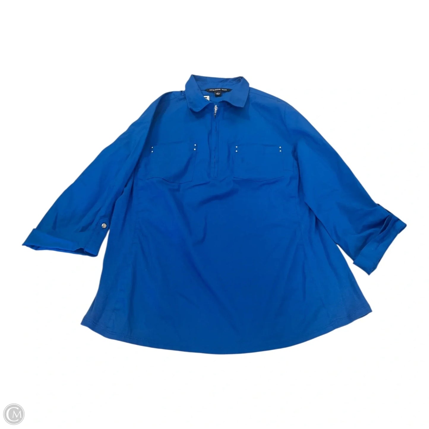 Jacket Shirt By Zac And Rachel In Blue, Size: Lp