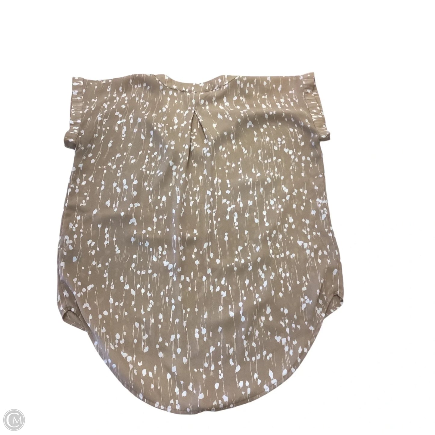 Top Short Sleeve By Simply Vera In Tan & White, Size: S