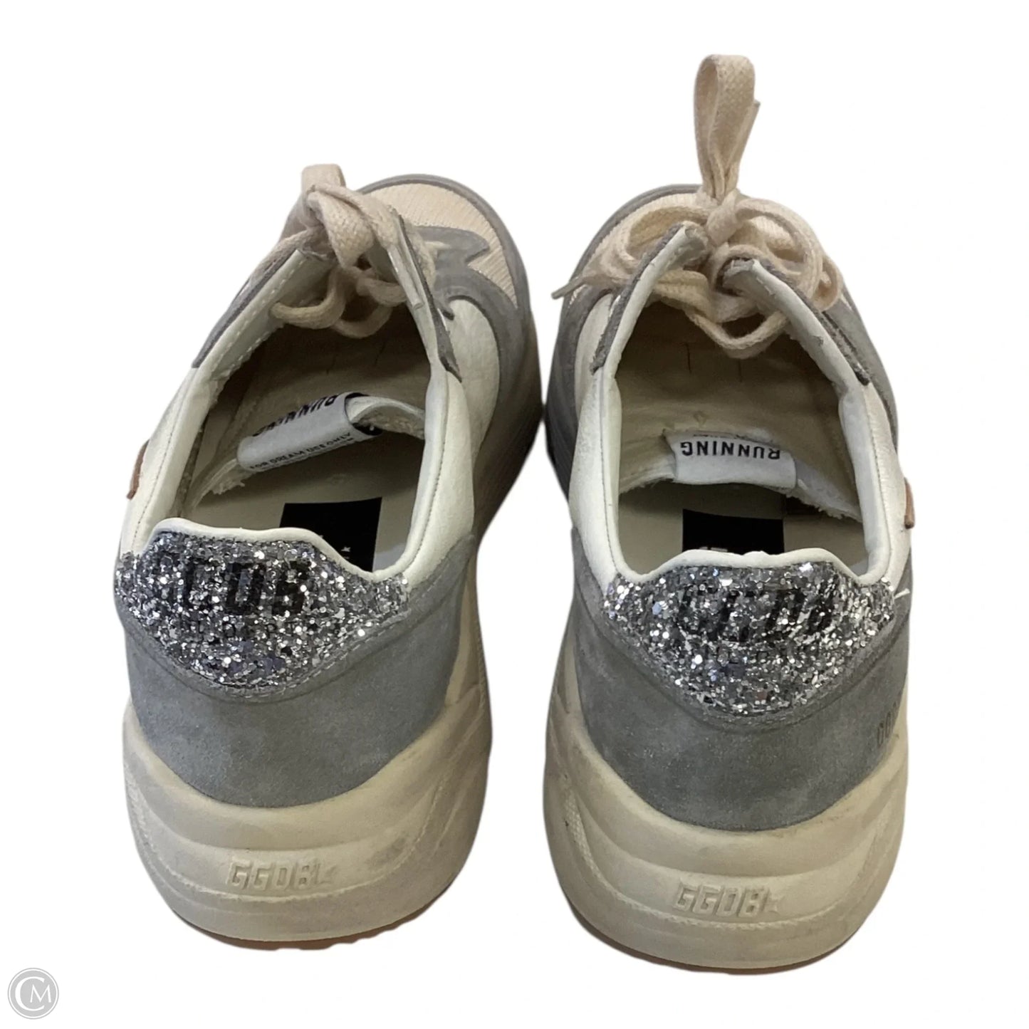 Shoes Luxury Designer By Golden Goose In Cream & Grey, Size: 9.5