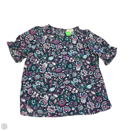 Top Short Sleeve By Loft In Floral Print, Size: Xs