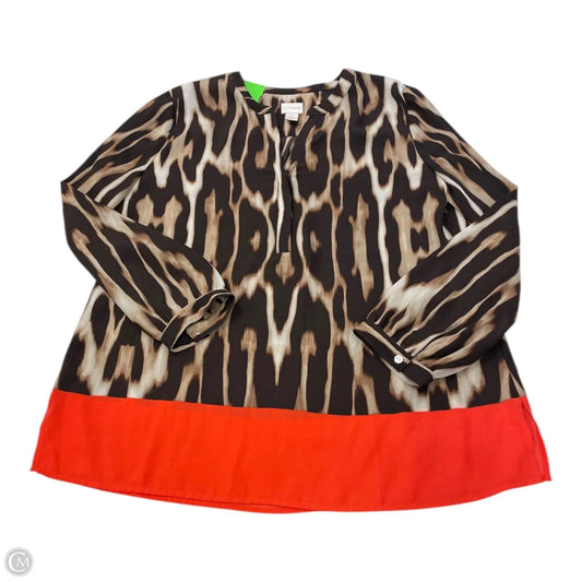 Top Long Sleeve By Chicos In Animal Print, Size: M