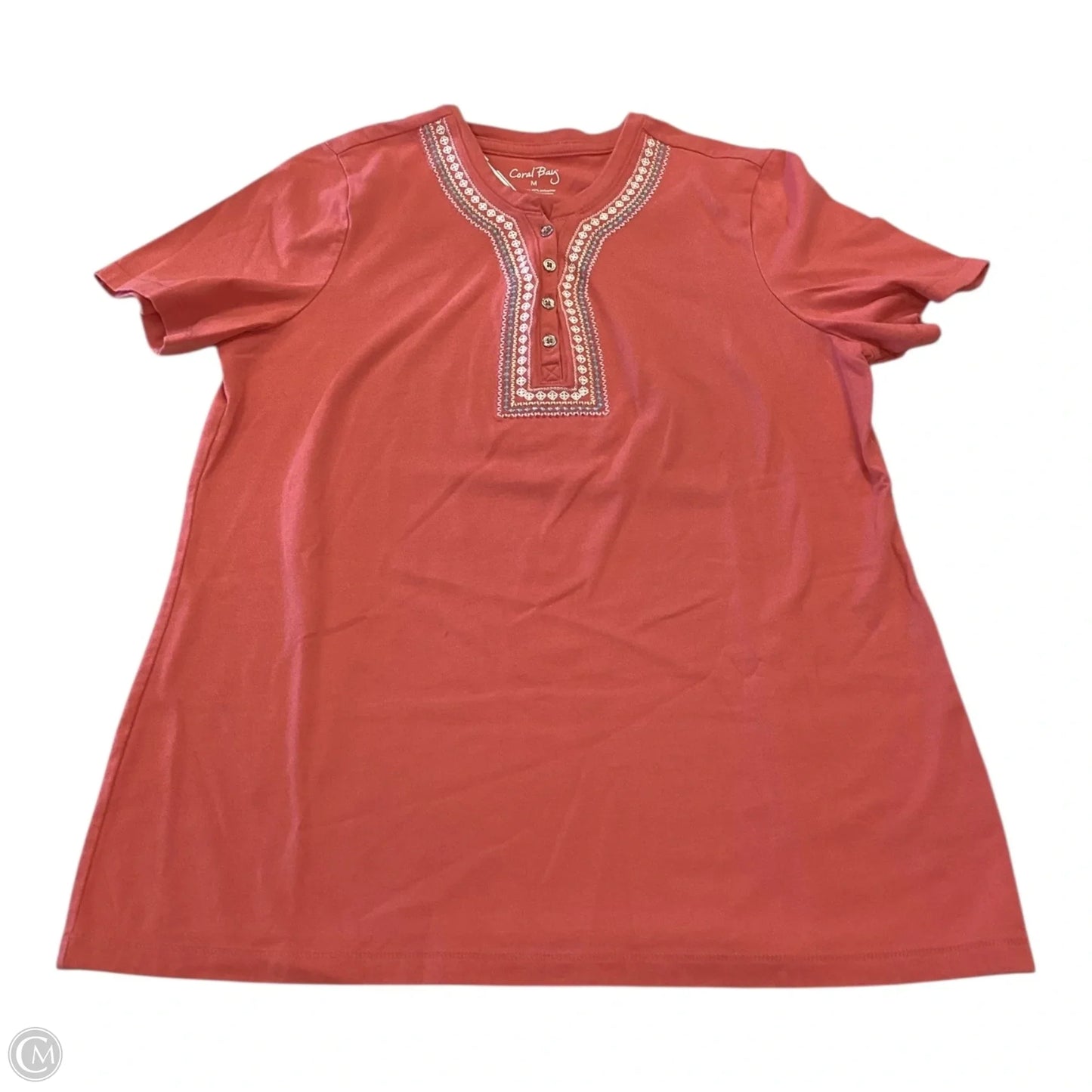 Top Short Sleeve By Coral Bay In Coral, Size: M