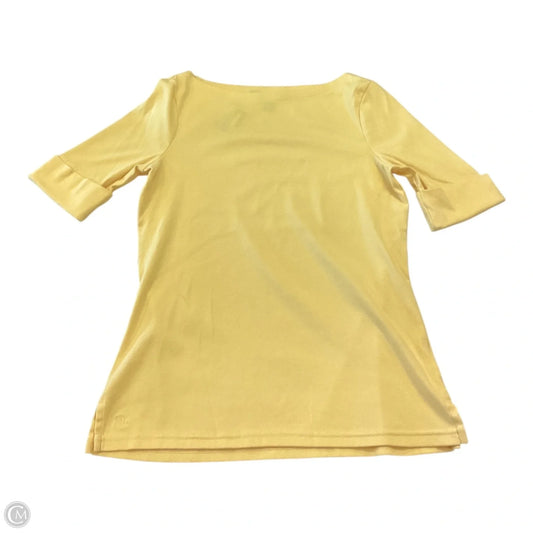 Top Short Sleeve By Lauren By Ralph Lauren In Yellow, Size: M