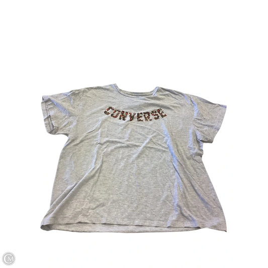 Top Short Sleeve Basic By Converse In Grey, Size: Xxl