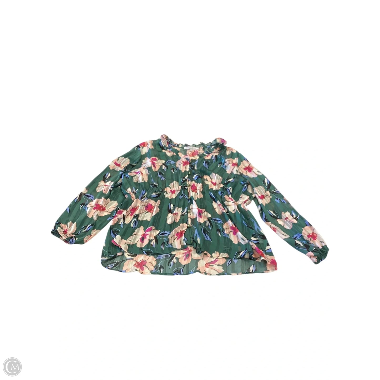 Top Long Sleeve By Sweet Rain In Floral Print, Size: 1x
