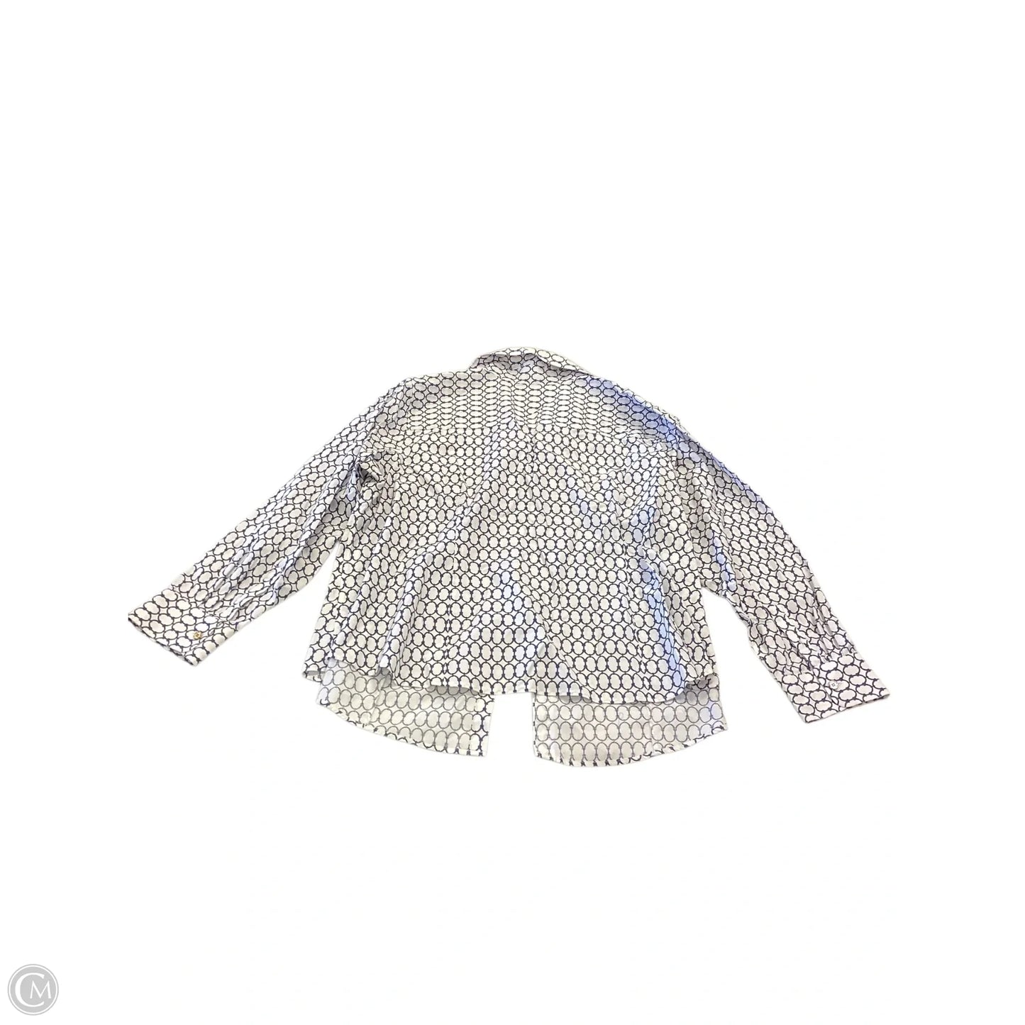 Top Long Sleeve By Talbots In Blue & White, Size: 2x