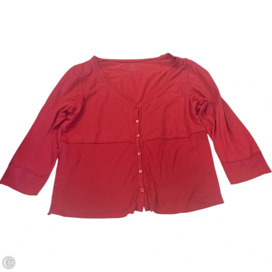 Top 3/4 Sleeve By J. Jill In Red, Size: L