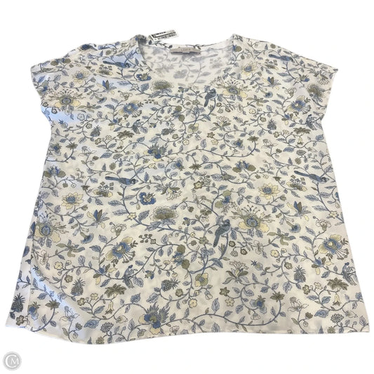 Top Short Sleeve By Loft In Floral Print, Size: M