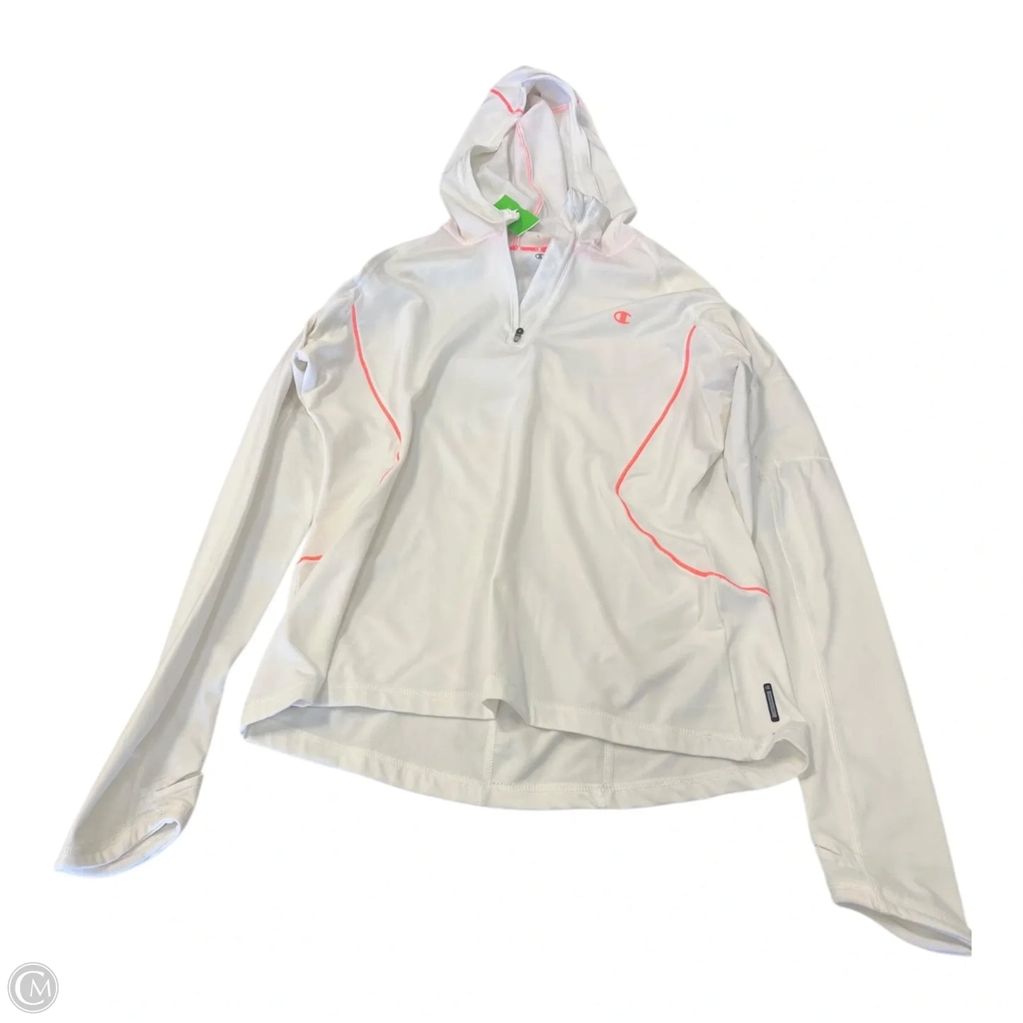 Sweatshirt Hoodie By Champion In White, Size: L