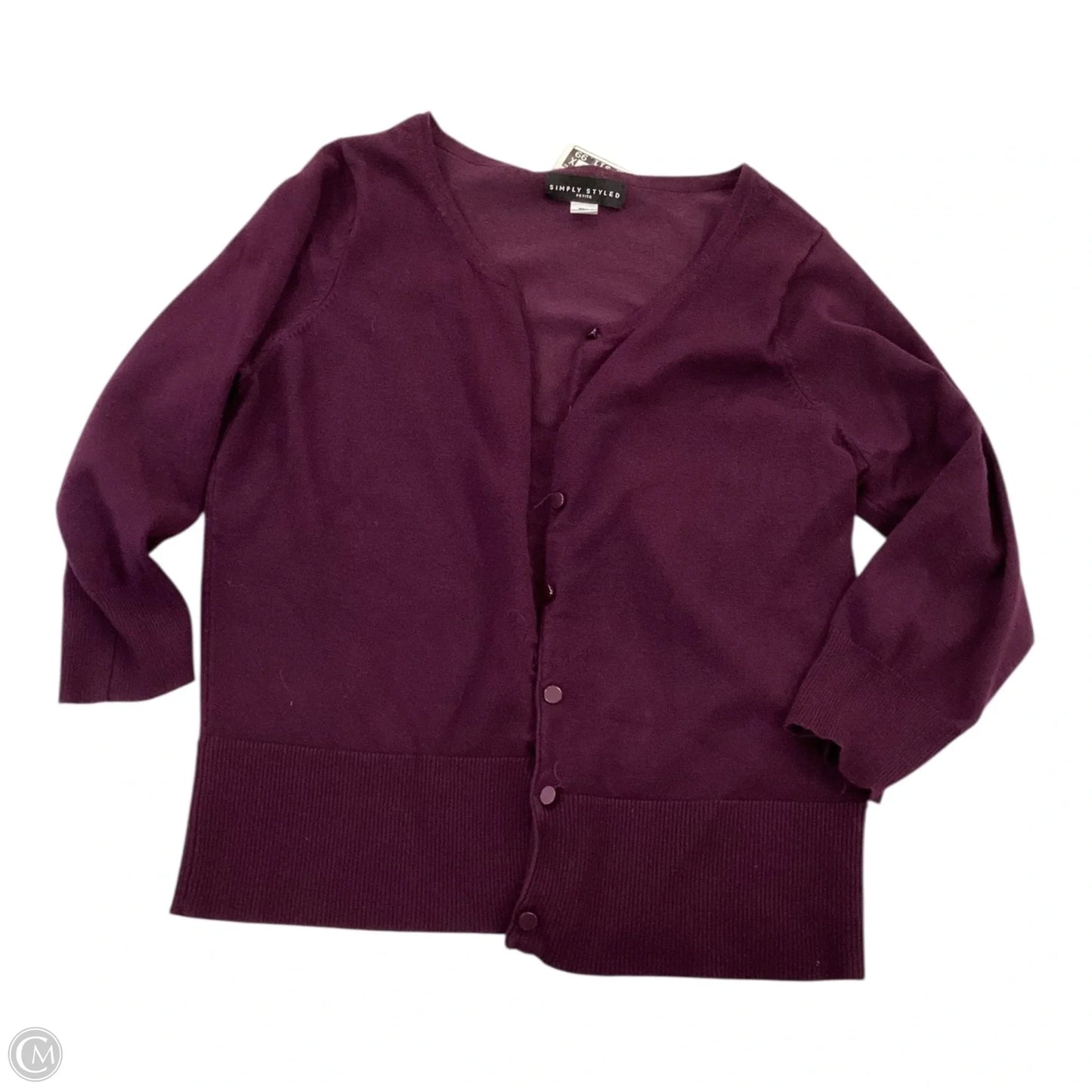 Sweater Cardigan By Simply Styled In Purple, Size: Mp