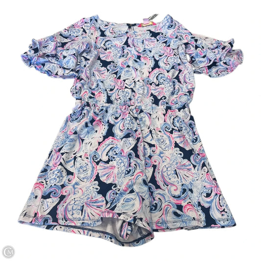 Romper Designer By Lilly Pulitzer In Blue & Pink, Size: S