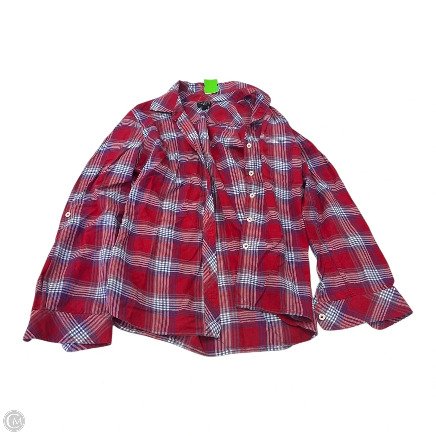 Top Long Sleeve By Talbots In Plaid Pattern, Size: Sp