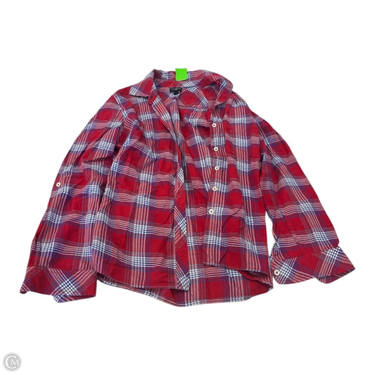 Top Long Sleeve By Talbots In Plaid Pattern, Size: Sp