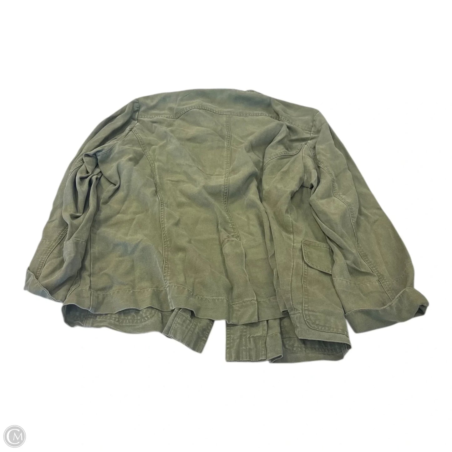 Jacket Shirt By Bloomingdales In Green, Size: 18