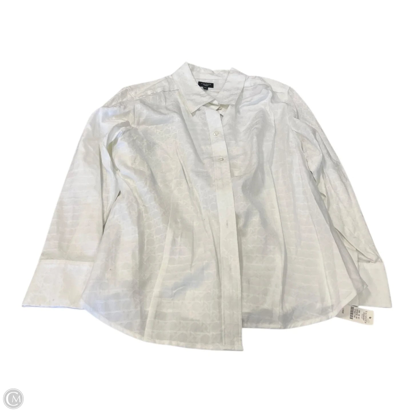 Top Long Sleeve By Talbots In White, Size: 14