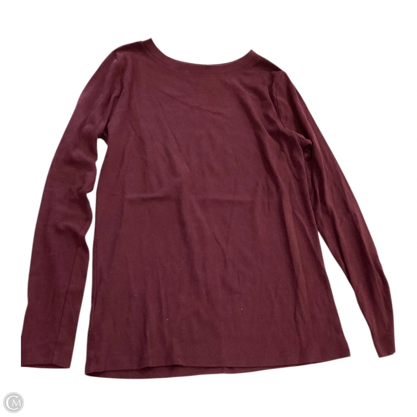 Top Long Sleeve Basic By Loft In Maroon, Size: M