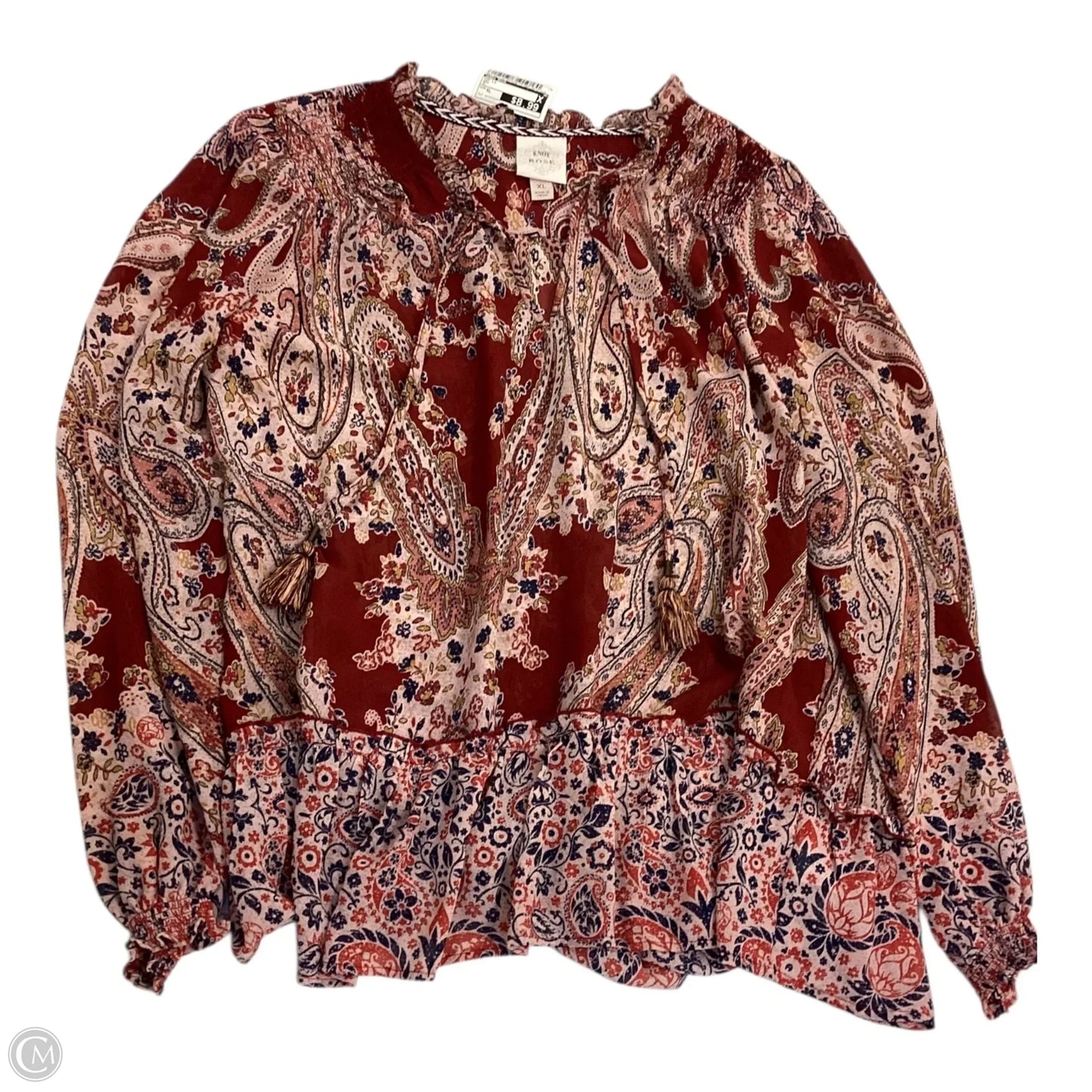 Top Long Sleeve By Knox Rose In Red, Size: Xl