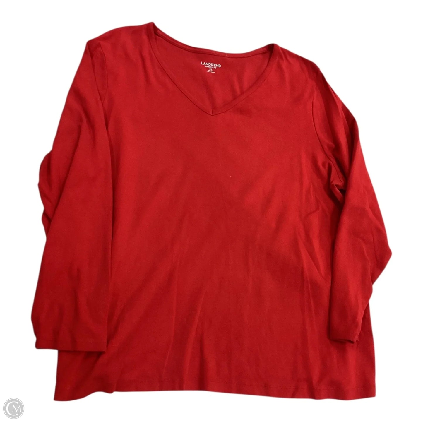 Top Long Sleeve Basic By Lands End In Red, Size: 2x