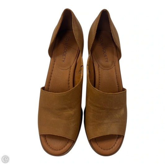 Sandals Heels Block By Sole Society In Brown, Size: 7.5