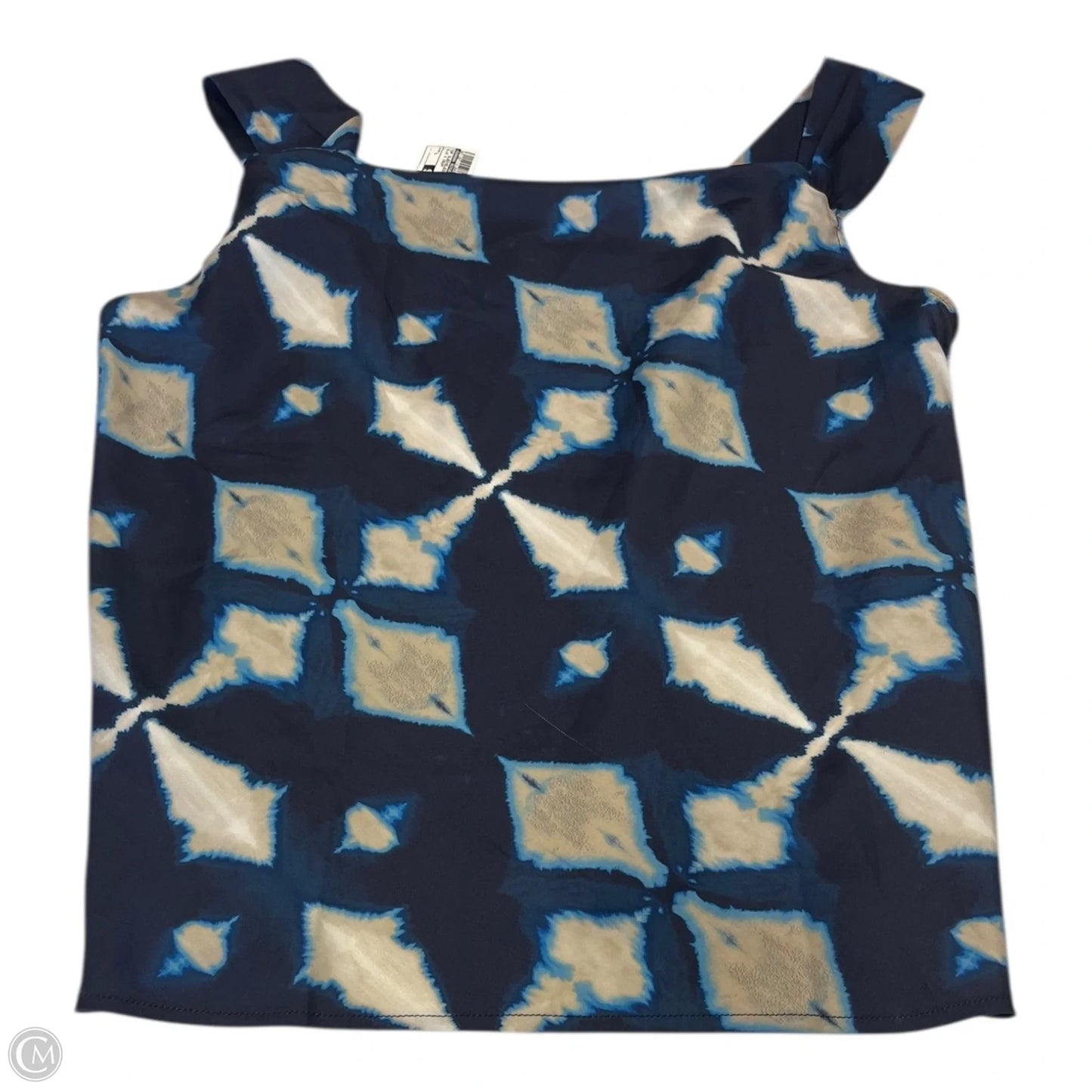 Top Sleeveless By Banana Republic In Blue & Cream, Size: L