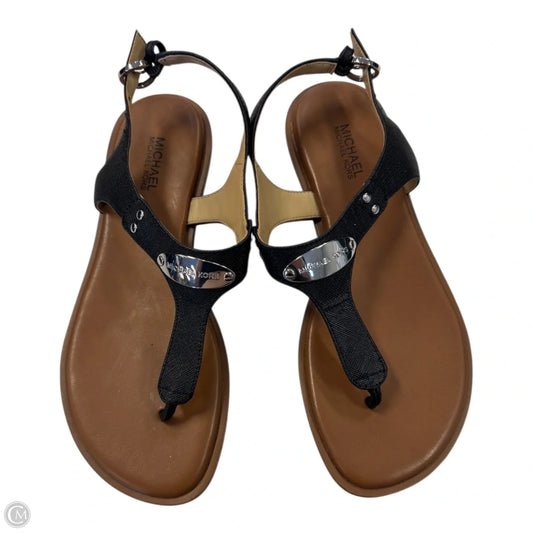 Sandals Flats By Michael By Michael Kors In Black & Brown, Size: 6